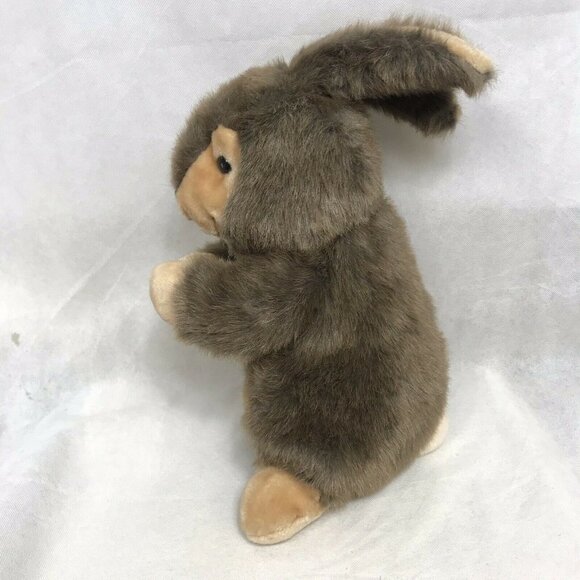 Vintage Brown Begging Bunny Stuffed Plush Animal Realistic Toy 24" Tall - Picture 2 of 8